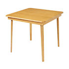 Meco Stakmore Classic Straight Edge Solid Wood Folding Card Table, Oak Frame