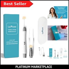 Rechargeable LED Tonsil Stone Remover Kit with Travel Case for Bad Breath Relief