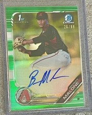2019 Bowman Draft 1st Chrome BRENNAN MALONE RC Green REFRACTOR #ed /99 Pirates