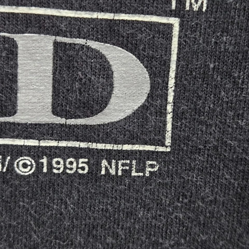 Camiseta masculina ponto único vintage Oakland Raiders L 1995 meninos estão de volta à cidade - Imagem 3 de 4