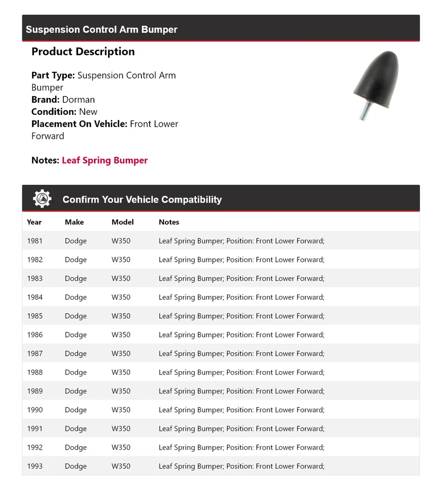Parachoques delantero inferior delantero delantero 1982 1983 para Dodge W350 Dorman 1981-1993 Foto 2 de 4