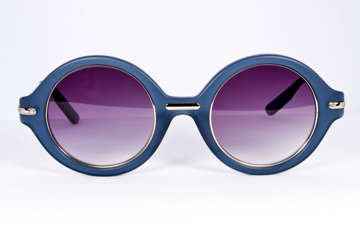 Jason Wu Light Blue Oval Sunglasses with Purple Lenses Jason Wu Blue Light Acetate Readers ELE31 Leva | SAV EYEWEAR main image 2