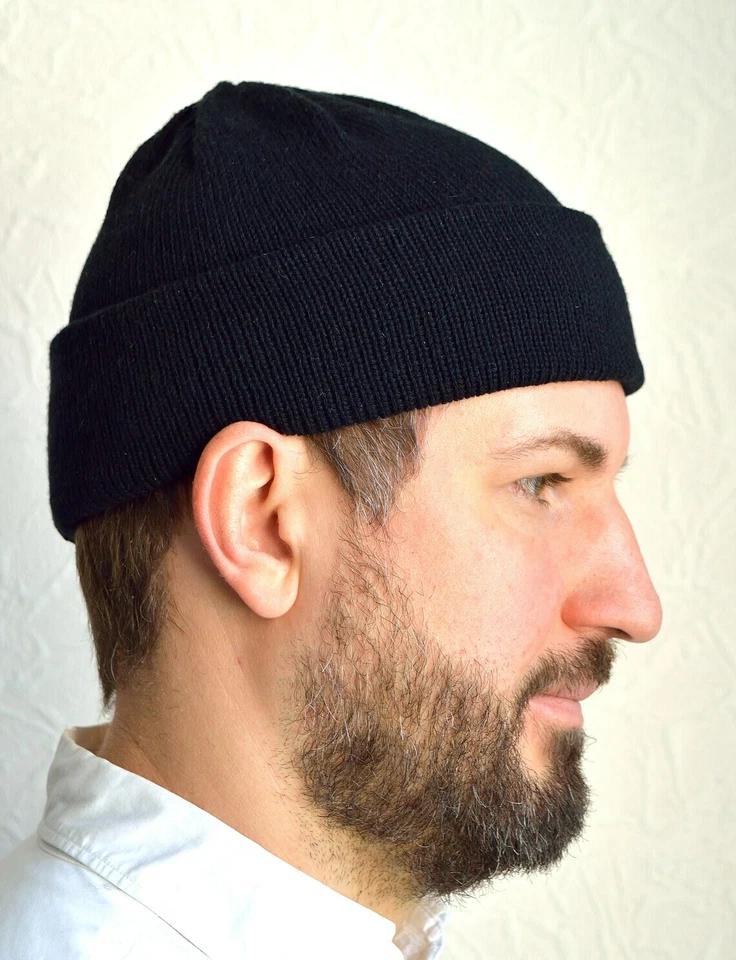Gorro corto hecho a mano 100 % cachemir para hombre Foto 3 de 4