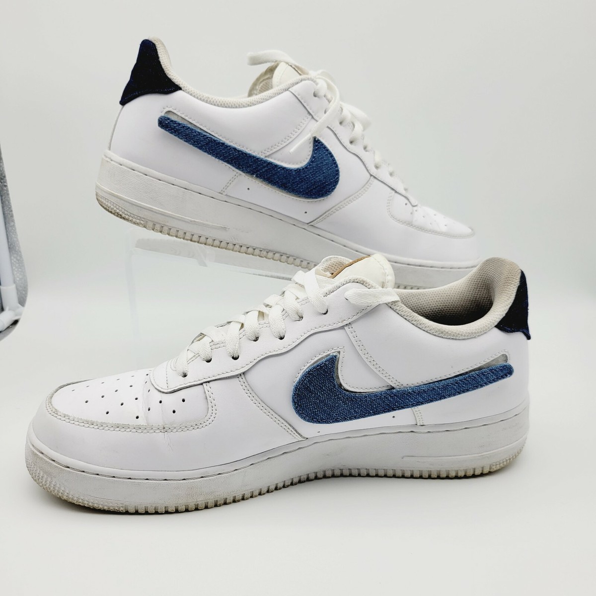 Nike Air Force 1 '07 LV8 3 Low Removable Denim Swoosh White CT2253