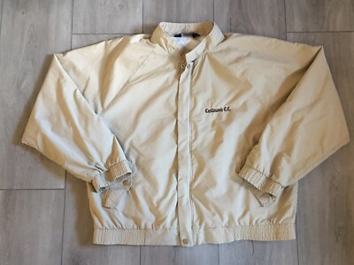 Vintage Duckster Castlewood CC Windbreaker Jacket Golf XL Tan Lined Style 600