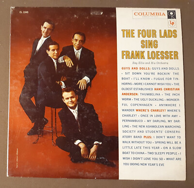 Four Lads Sing Frank Loesser by Columbia Records 33rpm VINYL LP