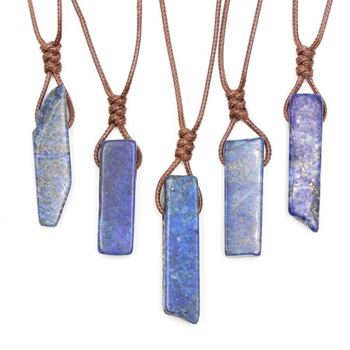 1 Pc Gift Natural Stone Anemousite Agate Lapis Lazuli Necklace Obsidian Pendant - Picture 23 of 28