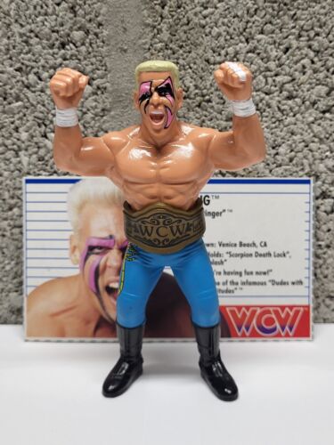 Sting w/ Belt and File Card 1990 WCW Galoob Series...