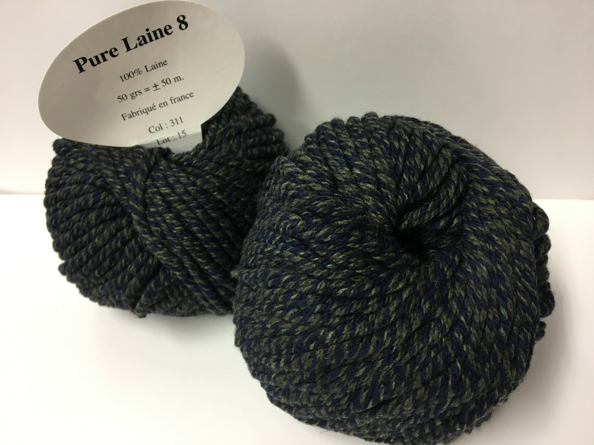 10 Pelotes Laine Grosse Taupe Très Douce Fabriquée En France - Neuf