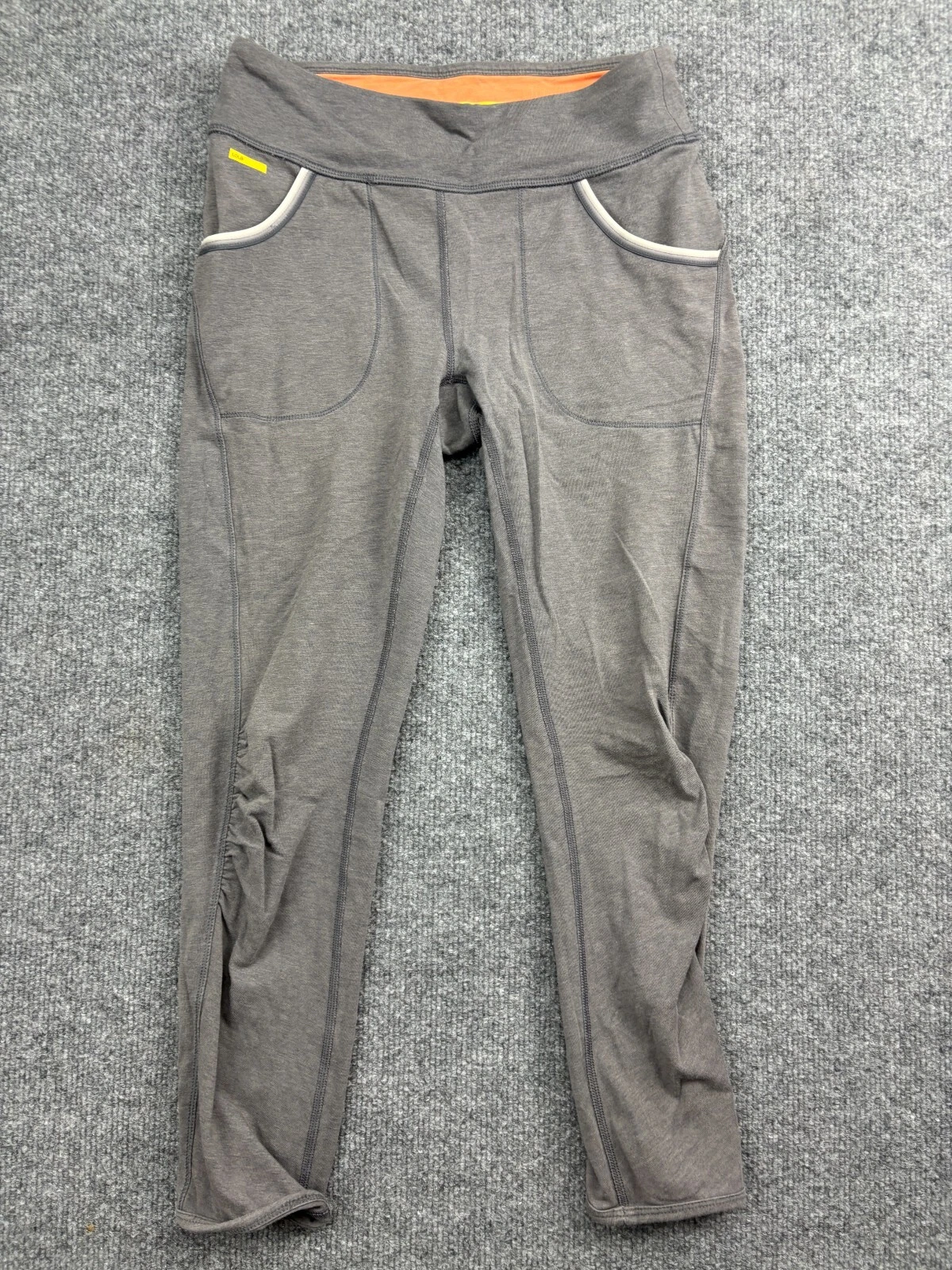 lole cropped ruched slim leg mid rise pockets leggings