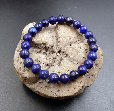 Bracelet En Pierres Lapis Lazuli D'Afghanistan - 8 Mm - Lithothérapie (Humeur, Amitié) - Neuf