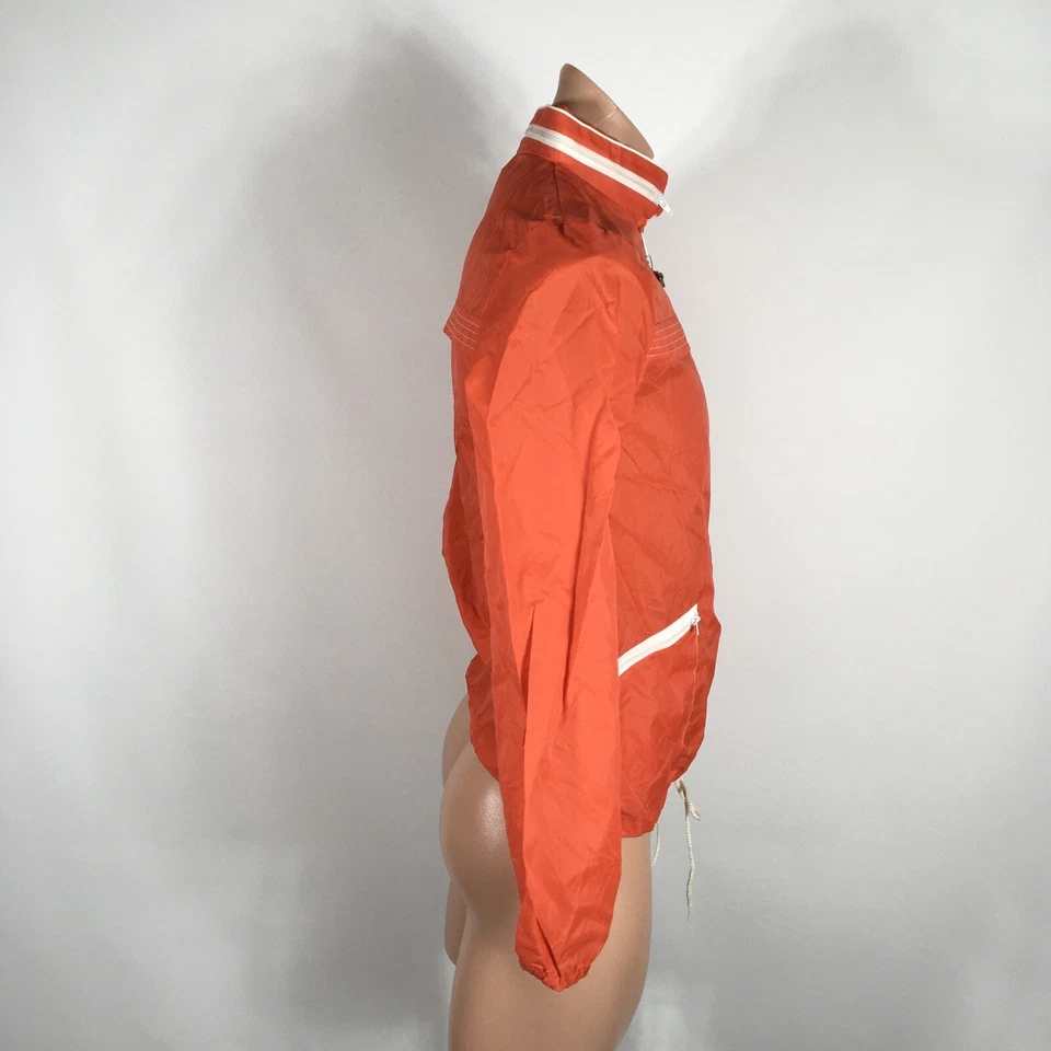 Chaqueta cortavientos Weather Tamer vintage para hombre talla mediana roja lluvia cremallera capucha Foto 4 de 4