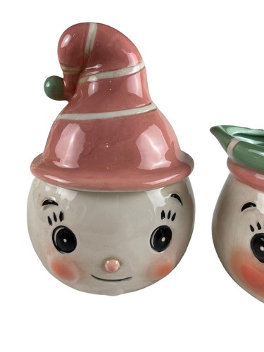 Johanna Parker Design Christmas Snowman Sugar and Creamer Set Carnival Cottage - Picture 4 of 5