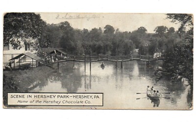 Htf Werbe Postkarte Szene IN Hershey Park, Pa Hershey's Schokolade 1910s