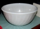 Vintage FIRE KING 8" White Swirl Nesting Mixing Bowl Very Good Condition