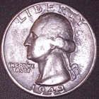 1943 WASHINGTON QUARTER 25C