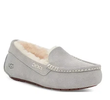 HOT UGG Women's Ansley Water-Resistant Suede Wool Lined Moccasin Slippers - Ligh