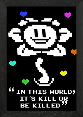 Flowey - Undertale gerahmtes Wandbild Poster Leinwanddruck Bild
