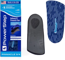 Pinnacle 3/4 Insoles, Orthotic Insole for Tight Shoes, Plantar Fasciitis Relief,