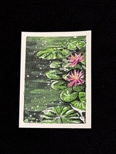 ACEO Original Art - Water Lilies, Lake, Landscape - Acrylic - 2.5x3.5 by M.A.R