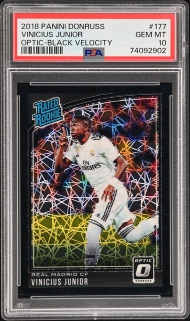VINICIUS JUNIOR 2018 Donruss Optic Black Velocity /25 PSA 10 Rookie VINI