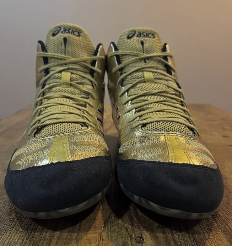 【レア　30cmシューズ】asics　JBエリート レスリング　ゴールド 美品 レア 美品 30cm】asics JBエリート レスリングシューズ ゴールド