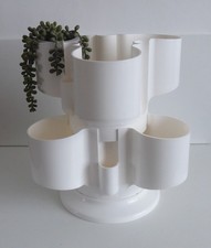 VINTAGE KEN MUIR TOWERPOT WHITE PLASTIC MODULAR PLANTER STRAWBERRY POT PLANTS