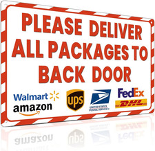 Delivery Sign for Outdoor Use 8x12 Inch Delivery Instructions for Packages - Ple