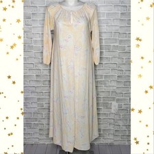 Vintage Pastel Bird Print Nylon Nightgown, OSFA