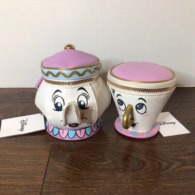Disney Primark Beauty & The Beast Mrs Potts & Chip Teacup Coin Purse Bag Set NEW