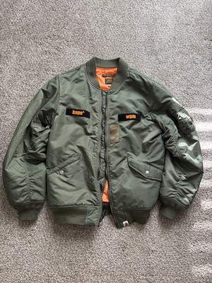 a bathing ape bape MA-1 flight jacket - Vintage Olive