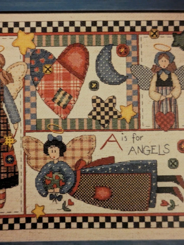 Vintage Dimensions Folk Art Calico Angels Cross Stitch Pattern - Image 2 of 3