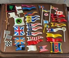 Lot of vintage playmobil flags medieval castle car auto racing city