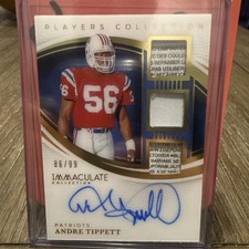 2025 Andre Tippett Immaculate Collection Triple Patch Auto 86/99