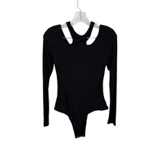 7 For All Mankind Ribbed Long Sleeve High Neck Bodysuit Size Large