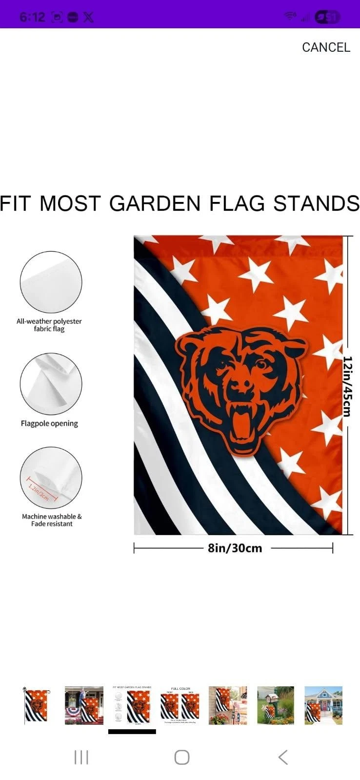 Chicago Bears 8x12 Garden Flag Brand New