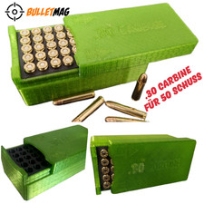 Munitionskiste, Patronenbox mit Schiebedeckel, Kaliber .30 CARBINE f&uuml;r 50 Schuss