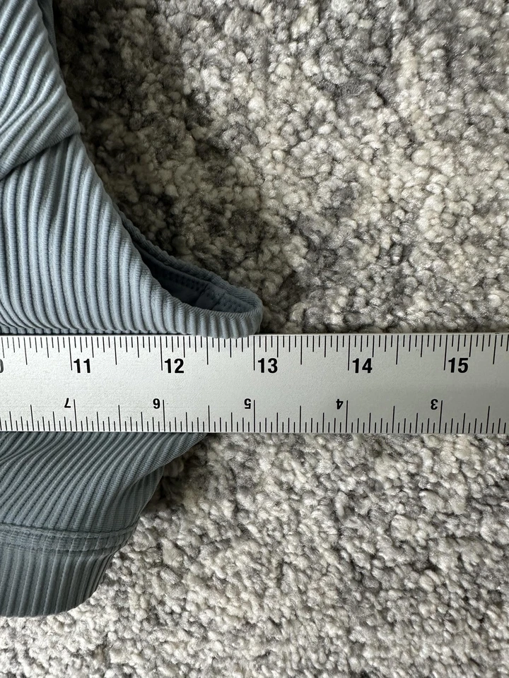 Lululemon Sports Bra Womens Blue Ribbed Longline Yoga Athletic Scoop Neck - Image 2 of 4