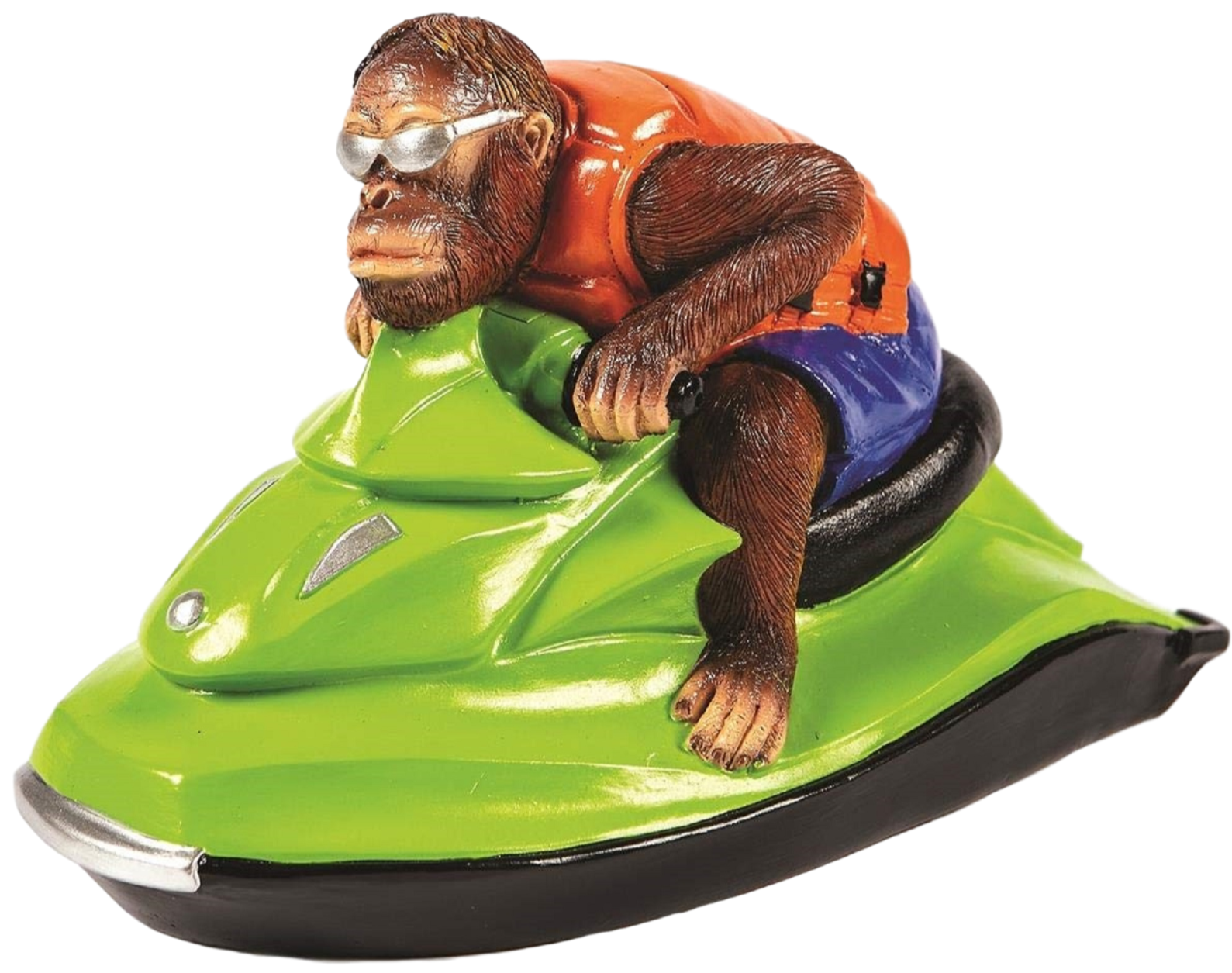 Orangutan on Jet-Ski Ornament Novelty Resin Statue Figurine Home Decor Jungle