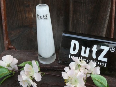 Dutz Solifleur white weiß Vase 15 cm Glas mundgeblasen rund glasvase