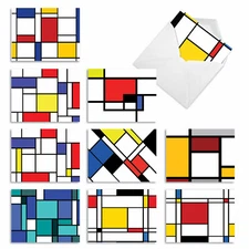 10 Pack All Occasion Blank Note Cards With Envelopes - Cubism