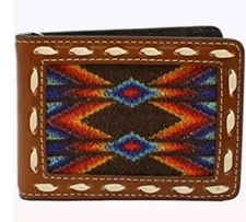 Nocona Belt Co. Mens Aztec Slim Bifold Money Clip Wallet