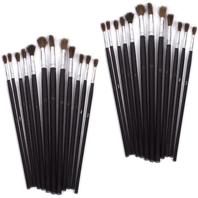 24x Pinsel Set Paint Brush Nylon Kunst Malen Acryl Aquarell Ölfarben Gouche