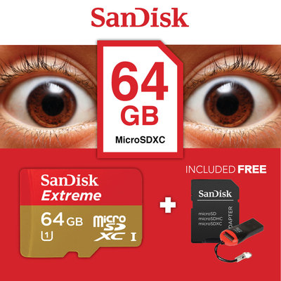 US Direct 64GB MicroSD Card SANDISK EXTREME 45MBs MicroSDXC UHS1 Class 10 Best