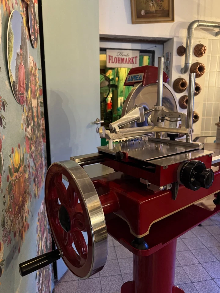 Rote Schinken schneider Masch AUREA, gebraucht, funktioniert perfekt. OHNE FUSS