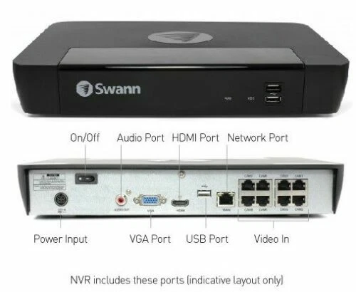 Swann Digital IP NVR 8580 8 Channel Network Video CCTV Recorder 4K Ultra HD 2TB