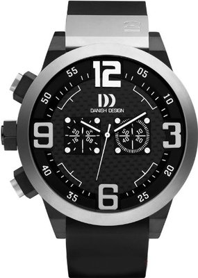 Danish Design IQ12Q1021 50mm Chronograph Black Rubber Quartz Sport Men's Watch