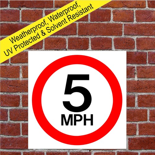 5mph Speed Restriction sign official road safety awareness design 9001 ...