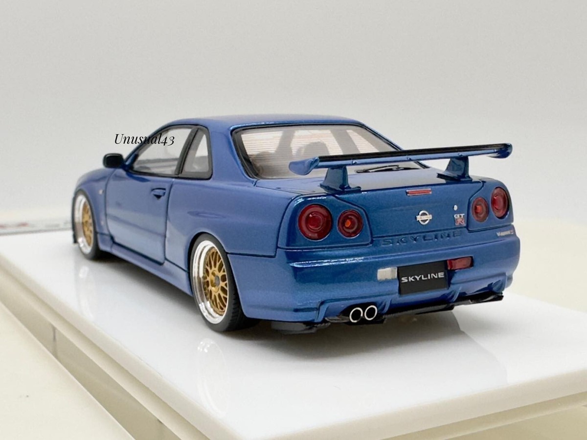 1/43 Make Up Nissan Skyline R34 GTR V-Spec ll Bayside Blue with