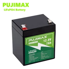 PUJIMAX 12V 7Ah LiFePO4 Rechargeable Battery Perfect for Solar Wind Power System